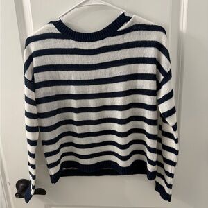 Heritage Navy and White Striped Crew Neck Sweater